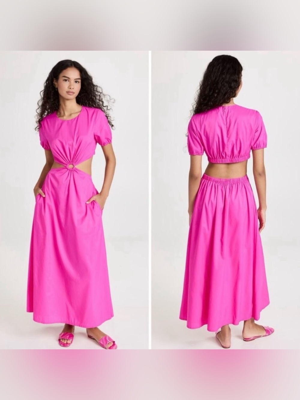 STAUD Hot Pink Calypso Dress, NWT